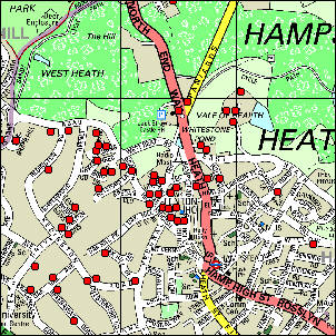 'High Income Families' MOSAIC Group (at postcode level) in North West London
